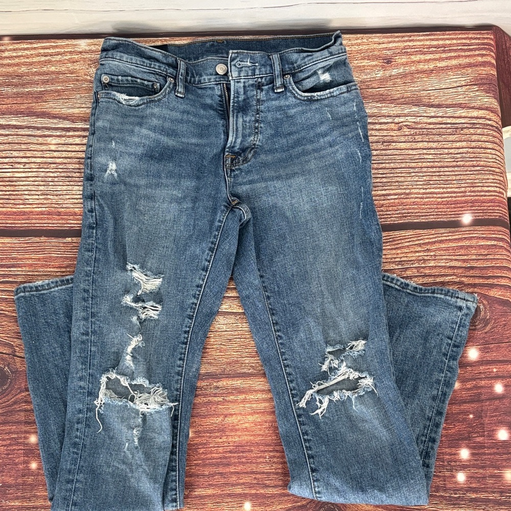 Abercrombie & Fitch Men's Skinny Jeans in Distressed Blue 28x32